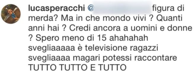 uomini-e-donne-redazione-contro-lucas-peracchi-commento-instagram