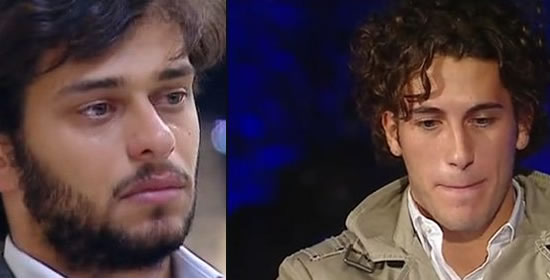 Pietro Titone e Davide Baroncini protagonisti del Grande Fratello durante una puntata