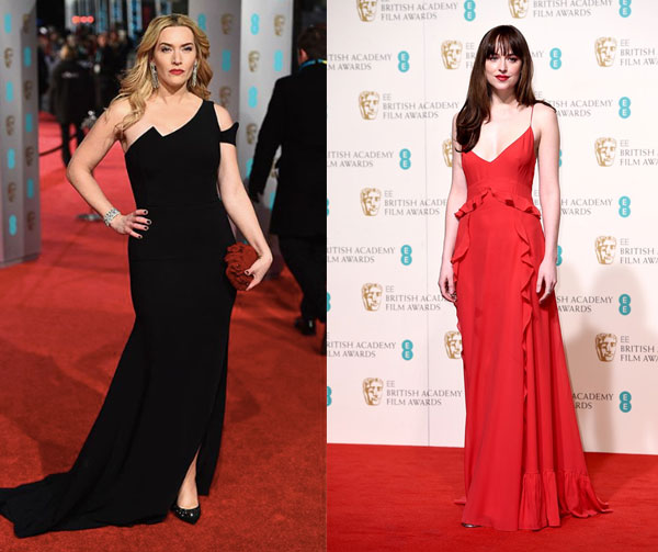 BAFTA 2016, i look sul red carpet: marca abiti Kate Winslet, Cate Blanchett e Dakota Johnson