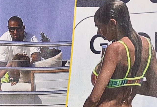 Melissa Satta in costume con Boateng e figlio in barca torna l