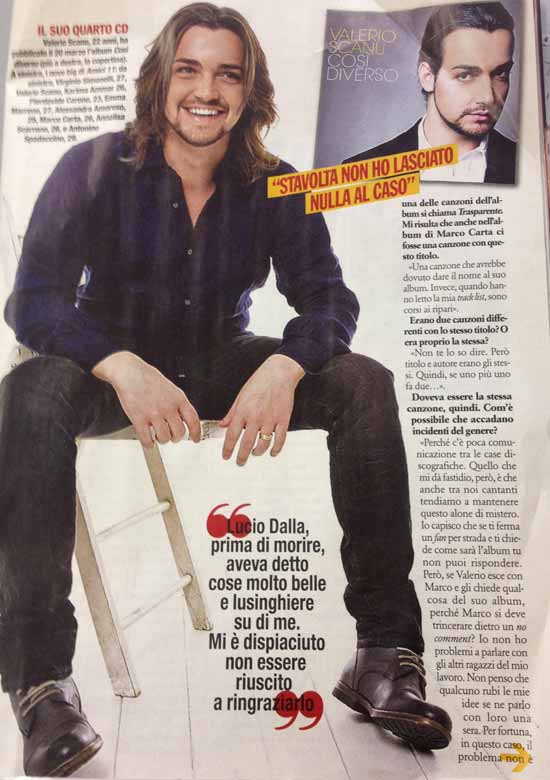 Valerio Scanu intervistato da Visto risponde a tutte le critiche