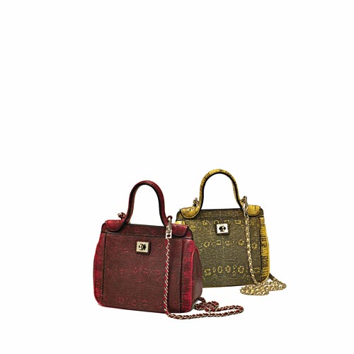 Borsa Cuma Extra Small di Zagliani in pelle pregiata con tracolla dorata