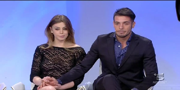 Aldo Palmeri e Alessia Cammarota durante una registrazione di Uomini e Donne