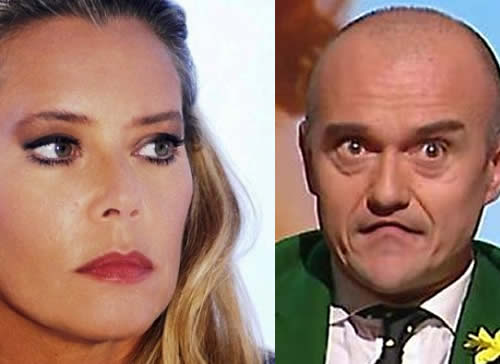Alfonso Signorini e Barbara De Rossi in studio a Verissimo durante la lite