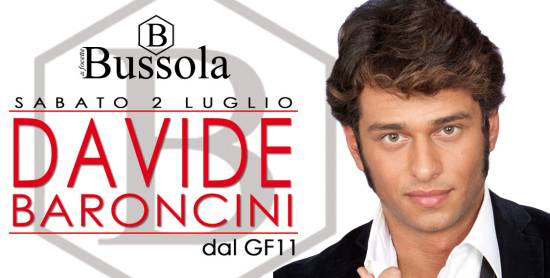 Davide Baroncini ospite alla Bussola di Marina di Pietrasanta in Versilia