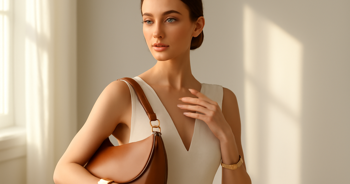 Collezione di accessori donna raffinati su sfondo neutro in stile moda e lifestyle