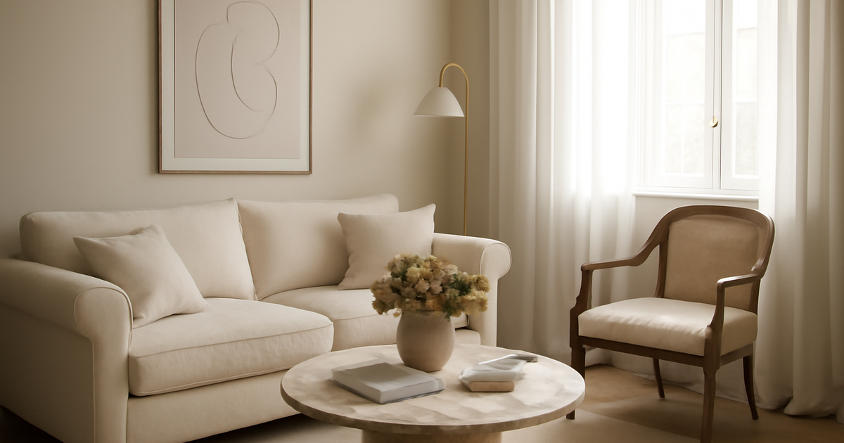 Interno di casa arredato con mobili chic ed eleganti in stile contemporaneo e raffinato