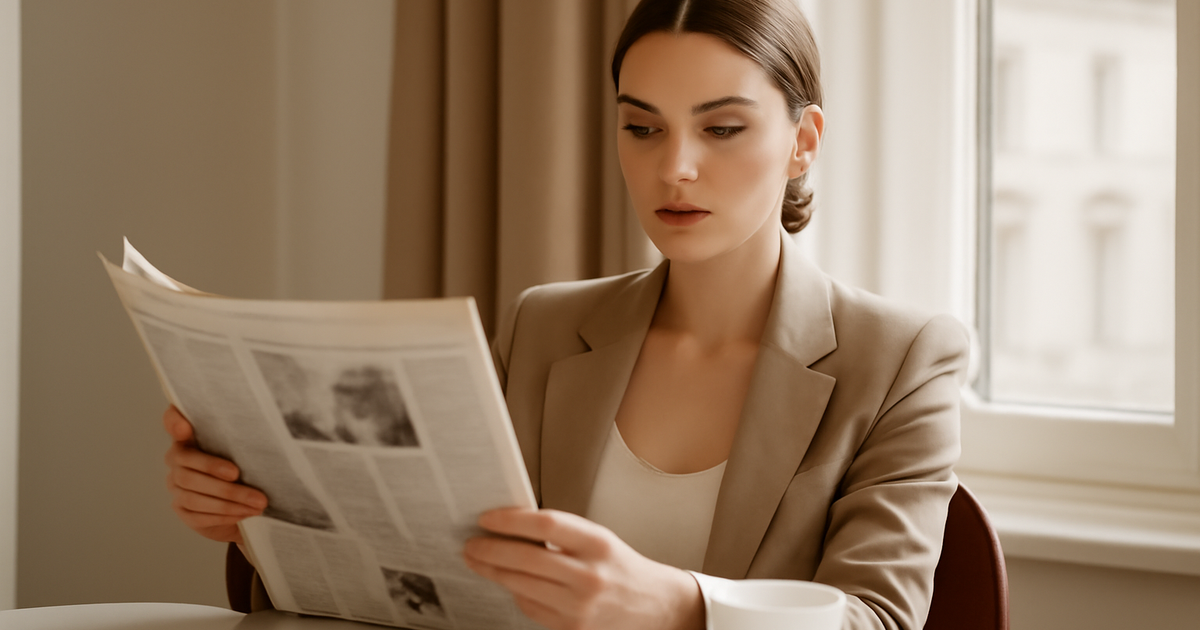 Copertina editoriale news con elementi moda e lifestyle femminile contemporaneo