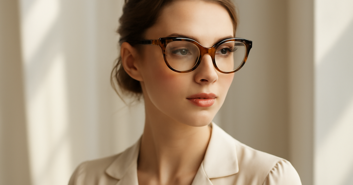 Copertina moda con donna elegante che indossa occhiali da sole di tendenza