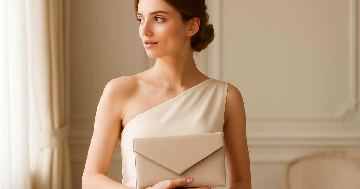 Pochette elegante da donna in primo piano, accessorio moda femminile sofisticato