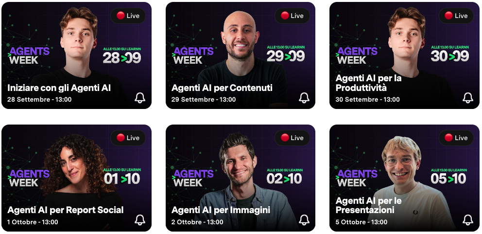 Agents Week: sei webinar per scoprire come l’intelligenza artificiale può semplificare il lavoro quotidiano