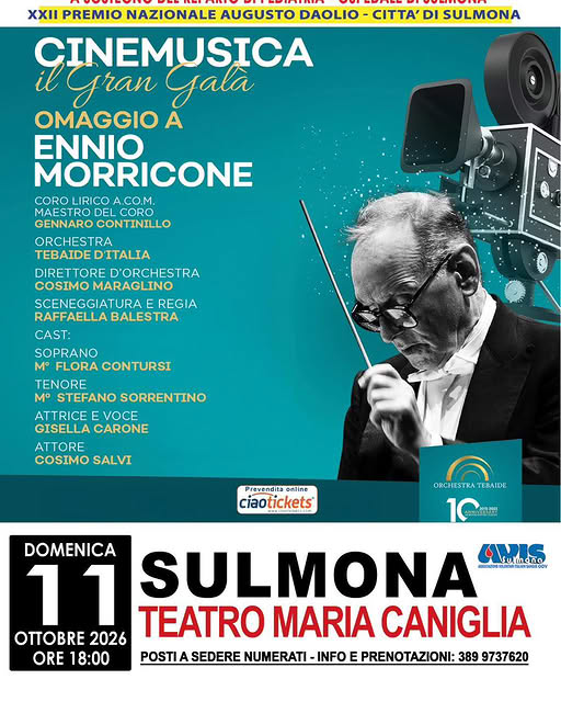 A Sulmona il Gran Galà dedicato a Ennio Morricone unisce musica e solidarietà