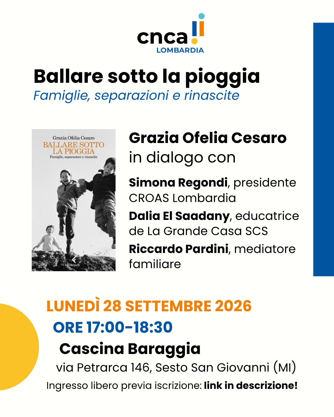 A Sesto San Giovanni la presentazione di “Ballare sotto la pioggia” con CNCA Lombardia