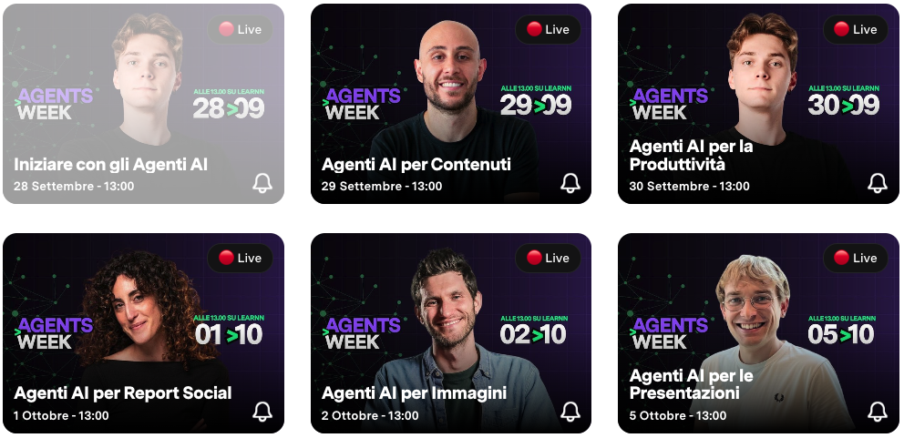 Agents Week: una settimana di webinar sugli Agenti AI per professionisti e appassionati
