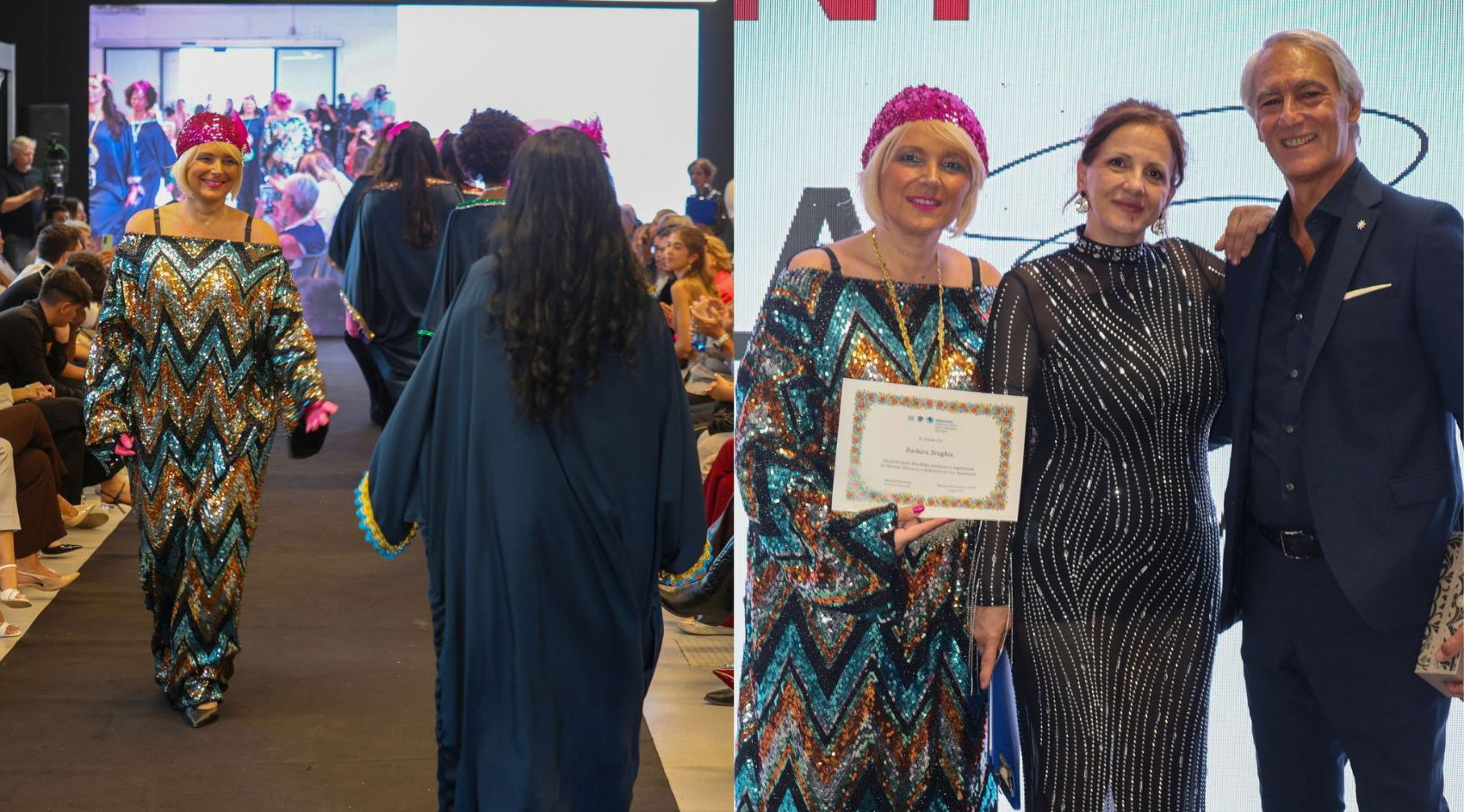 Barbara Braghin celebra dieci anni dalla chirurgia bariatrica sfilando con modelle curvy a Settembre Fashion Week Milano