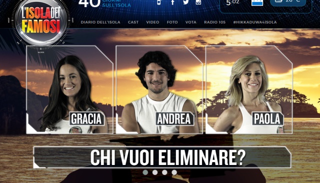 isola dei famosi 18 aprile