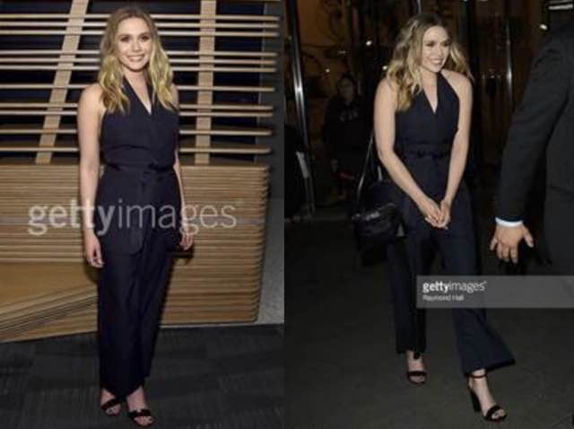 Elizabeth Olsen in Santoni per la première di Captain America