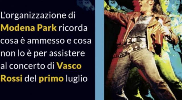 Vasco Rossi cosa si può portare al concerto di Modena del 1 luglio?