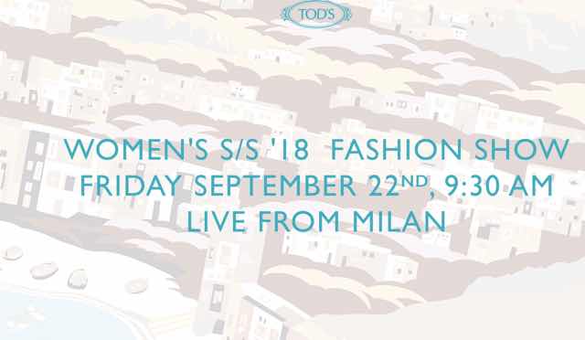 Sfilata Tod's Milano Moda donna settembre 2017 in streaming