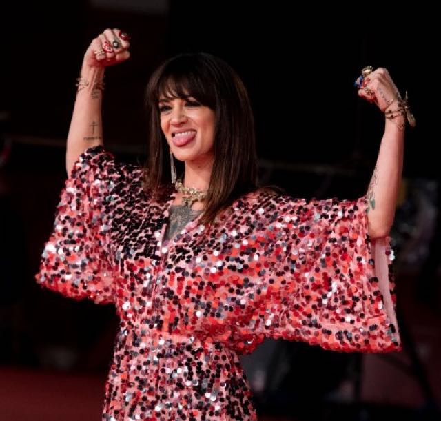 Asia Argento abito indossato sul red carpet del Festival del cinema di Roma