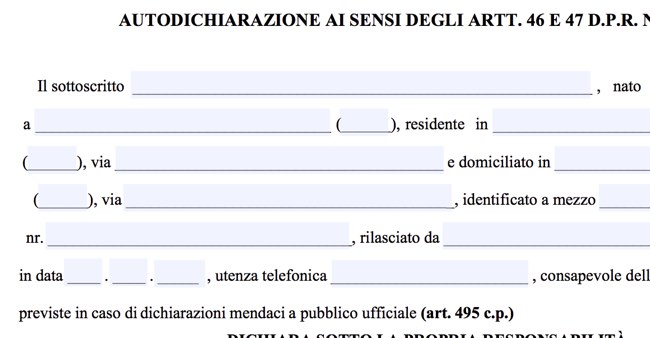 Nuovo modello autocertificazione online del 4 maggio fase 2