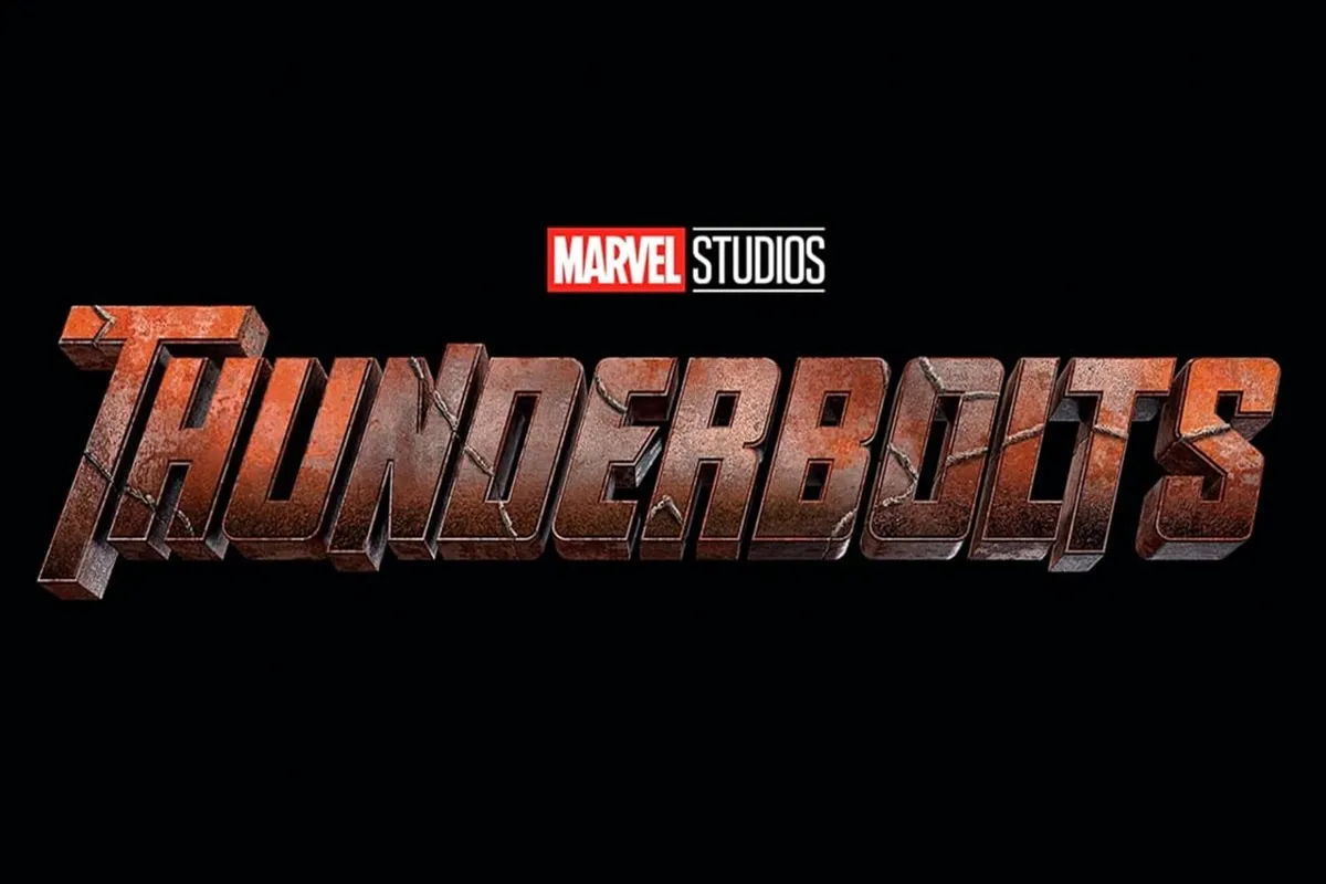 Logo ufficiale del film Thunderbolts dei Marvel Studios su sfondo nero.